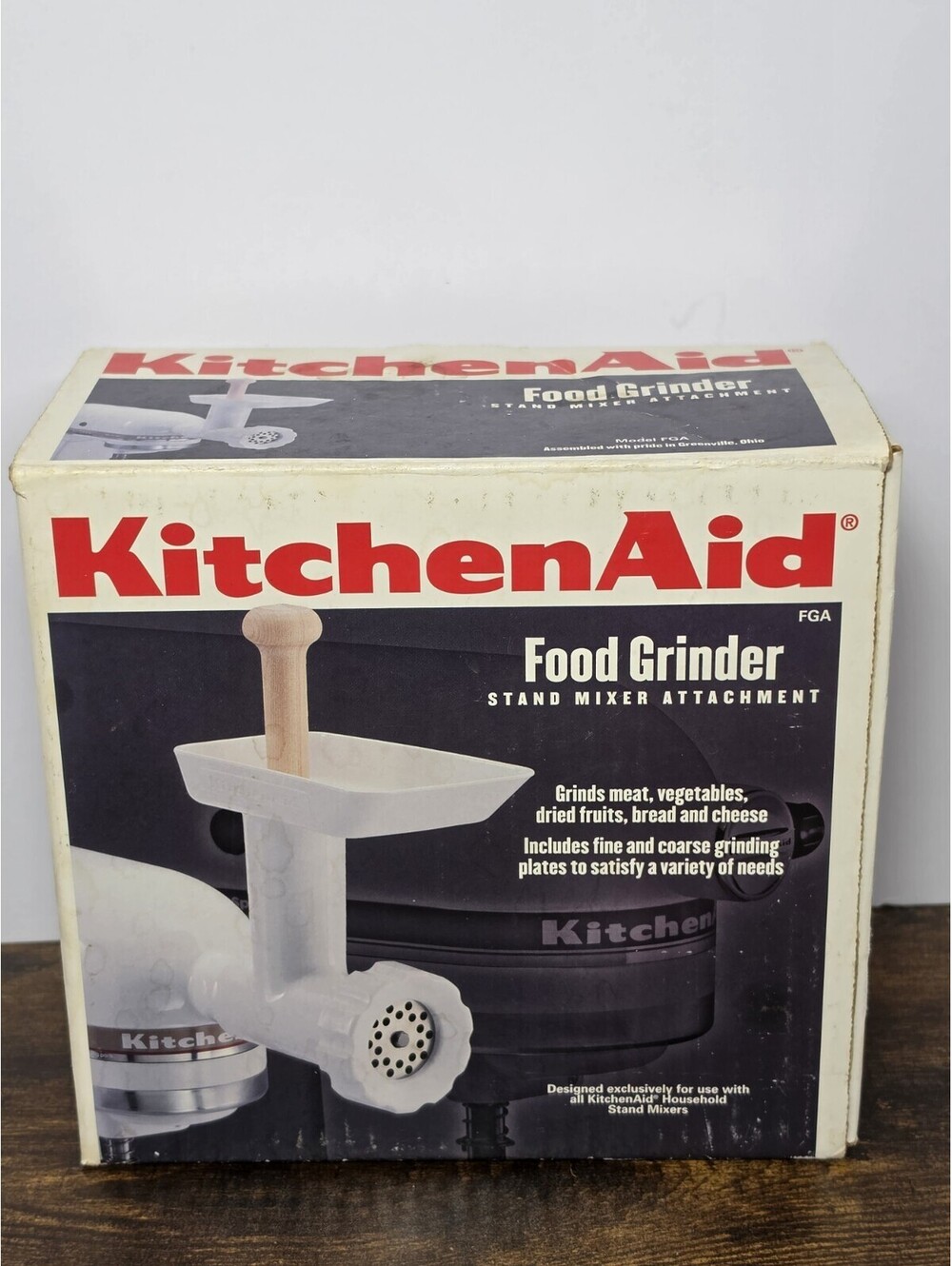 KitchenAid Meat Food Grinder Stand Mixer Attachment White Open Box Model FGA